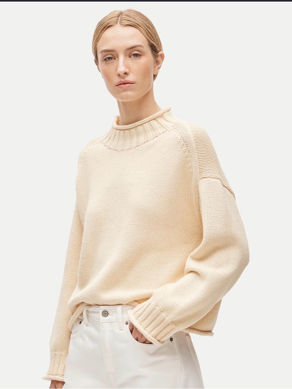J. Crew Roll Neck Sweater Butter Yellow